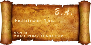 Buchbinder Ajna névjegykártya